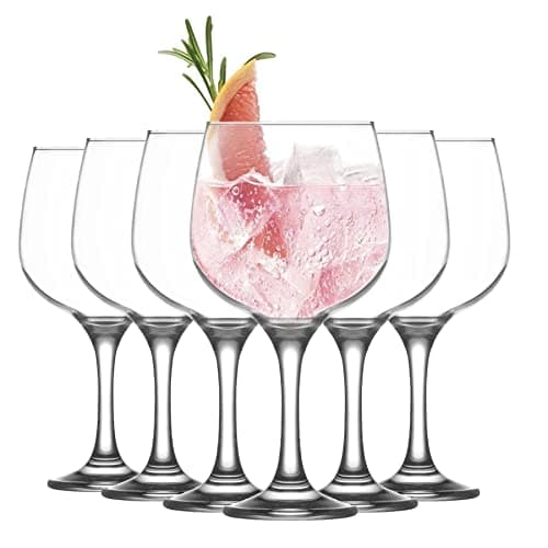 Image of LAV 12x Clear 730ml Combinato Gin Balloon Glasses - Large Long Stem Bowl Shaped G&T Cocktail Drinking Copa Tonic Glass Gift Set