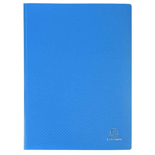 Image of Exacompta - Ref 8562E - Soft PP Display Book - Suitable for A4 Documents, Made from Polypropylene, Lightweight, 60 Pockets, 120 Viewing Pages - Blue Cover