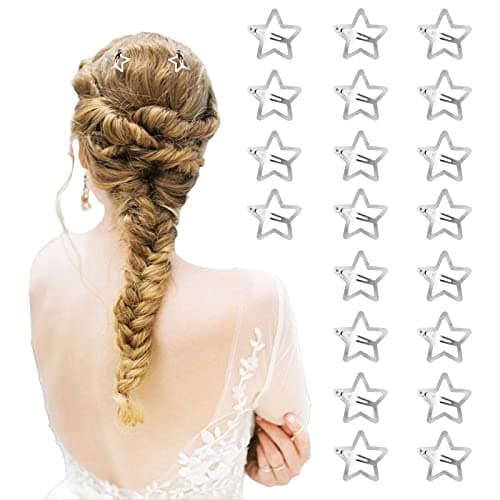 Image of Kunoli Star Hair Clip Y2K Accessories Silver Clips 20pcs, Snap Women Metal for Girls, Cute Girl Hairpins Barrettes Women, Girls
