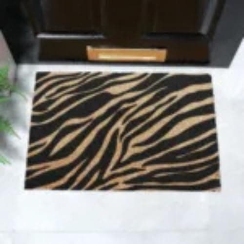 Image of Artsy Mats - Zebra Print Doormat - Features Tufted Coconut Fibre - Non-Slip Rubber Backed Doormats - Heavy Duty, Decorative OutDoormats, (60x40cm)