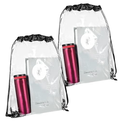 Image of Tucnoeu 2pcs Clear Drawstring Backpack,Drawstring Gym Bag,Waterproof Drawstring Backpack for Adults Children Going on Sports Outings Schools and Gymnasium Use