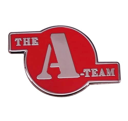 Image of The A-Team Logo Action Adventure 1980s TV Show 1.1" Enamel Pin Badge, 2.79 cm, Enamel, enamel