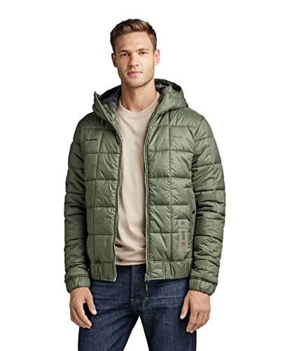 Image of G-Star Men's Meefic Squared Quilted Hooded Jacket, Green (lt hunter D22716-B958-8165), XS