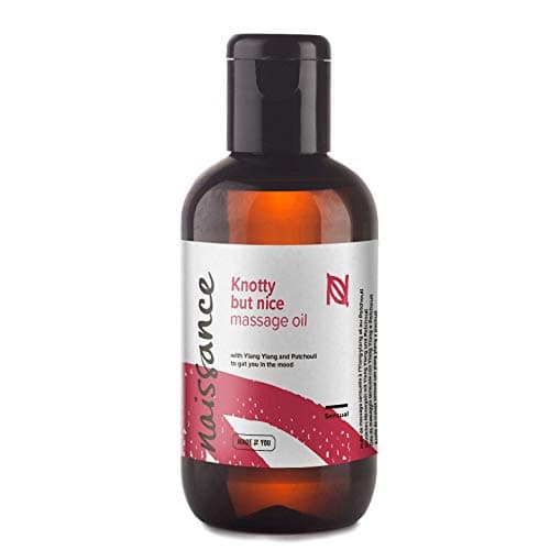 Image of Naissance 'Knotty But Nice' Massage Oil 100ml, 100% Blend of Grapeseed with Ylang Ylang, Patchouli, Clary Sage, Orange, Grapefruit, Frankincense, Black Pepper Essential Oils