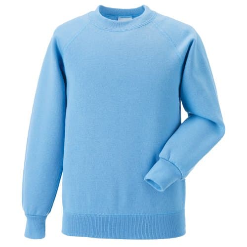 Image of Jerzees Schoolgear Childrens Raglan Sleeve Sweatshirt (Pack of 2) (9-10) (Sky Blue)