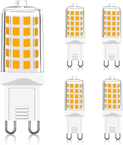 Image of G9 LED Bulbs Dimmable Warm White 2700K, 230V 4W 450Lm T4 LED Bulb Equivalent to 40W Halogen Lamp, G9 Led Bulb No-Flickering Energy Saving for Chandelier, Ceiling Lights Home Lighting Decor 5Pcs