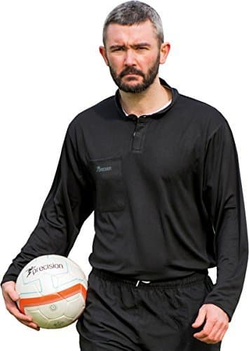 Image of Precision Referees Long Sleeve Shirt Black/white 46-48