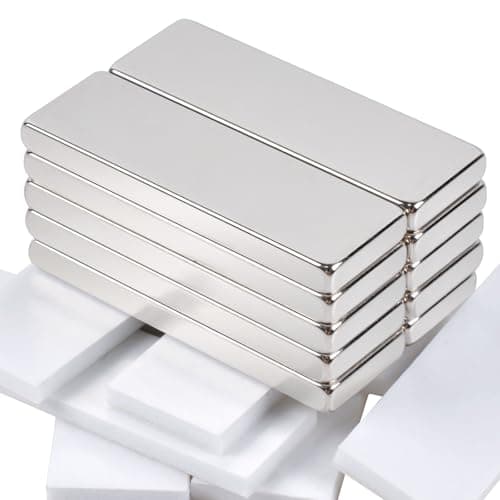 Image of Aenienoe 10Pack Neodymium Magnets Strong Bar 30x10x3mm Magnetic Strips Self Adhesive Rare Earth Magnet with Double-Sided Adhesive Flat Magnets Thin Strong for Fridge Kitchen Craft Storage