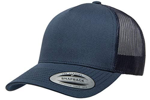 Image of Yupoong Men's Yp Classics 5-Panel Retro Trucker Cap, Navy, One Size