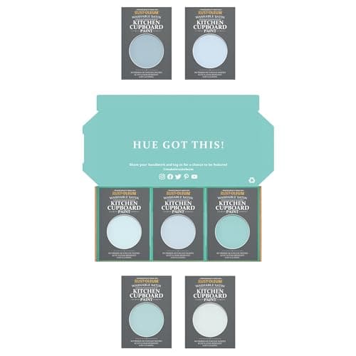Image of Rust-Oleum Kitchen Cupboard Paint in Satin Finish – Soft Blues Tester Box