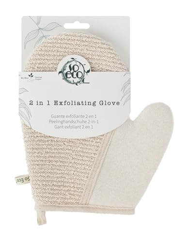 Image of So Eco 2-in-1 Exfoliating Glove – Dual-Action Body Scrub Glove for Smooth, Radiant Skin, Deep Exfoliation & Gentle Cleansing for Shower and Bath, Vegan & Cruelty-Free
