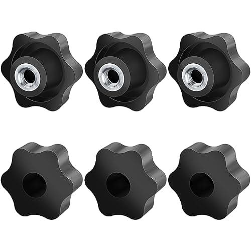 Image of 6Pcs M10 Star Clamping Nuts, Jeboler Handle Nuts Diameter 50mm Knobs Grip Plastic Star Nut, Handle Wing Nut Thumb Bolts Thread For Machines And Furniture, Machine Tools, Fitness Equipment