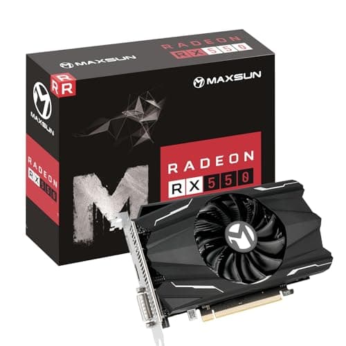 Image of maxsun Graphics Cards AMD Radeon RX 550 4GB GDDR5 Computer PC Gaming Video GPU Graphics Card ITX 128-Bit DirectX 12 PCI Express x16 3.0 DVI-D Dual Link, HDMI, DisplayPort