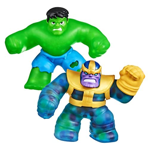 Image of Heroes of Goo Jit Zu Marvel Versus Pack - Hulk vs Thanos, Squishy, Stretchy, Gooey Heroes, Perfect Christmas/Birthday Present For 4 To 8 Year Olds, Squishy, Stretchy Tactile Play