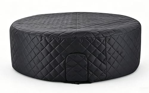 Image of Thermal Insulated Hot Tub Cover-180cm x70cm Universal Round Thermal Hot Tub Cover, Insulated Inflatable Hot Tub Thermal Cover with Zipper Door, Waterproof Hot Tub Spa Protector for All Hot Tubs