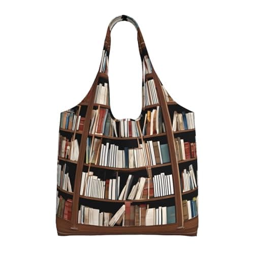 Image of GQSZCYHLKL Books Stylish Canvas Tote Bags Large Capacity 100% Polyester Tote Bag For Shopping, Travel, And Daily Use Durable 12oz Canvas With All Over Print Design