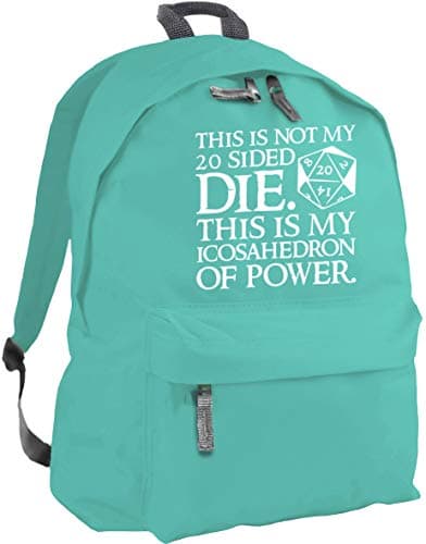 Image of HippoWarehouse This is not My 20 Sided die. This is My Icosahedron of Power Backpack ruck Sack Dimensions: 31 x 42 x 21 cm Capacity: 18 litres