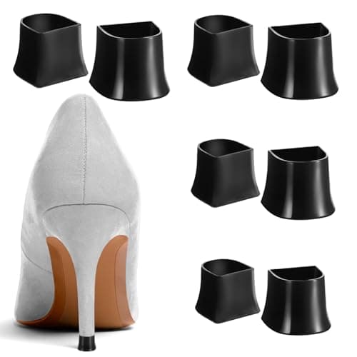Image of 8 PCS Heel Stoppers, Black High Heels Protectors for Stiletto Shoes, Non-Slip Stiletto Cover Heel Cap Protectors Replacement for Grass Wedding Gravel Wetlands Outdoor Events (XXS,XS,S,M)