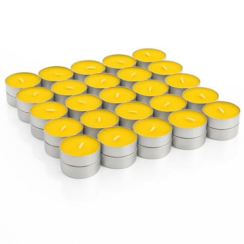 Image of Zopper Citronella Tealights Pack of 50 – 4 Hour Natural Mosquito Insect Repellent Garden Candles – Decorative Outdoor & Indoor Citronella Scented Tealight Candles