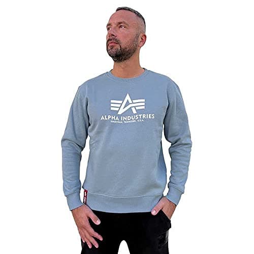 Image of Alpha Industries Basic Sweater Sweatshirt for Men Greyblue