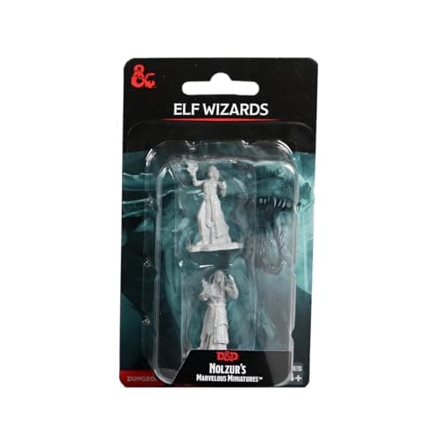 Image of WizKids D&D Nolzur's Marvelous Miniatures: Elf Wizards Dungeons and Dragons Unpainted Miniatures, Undefined