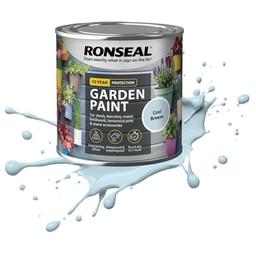 Image of AOC24 250ML Garden Paint Cool Breeze, Water Based Outdoor Paints, Long Lasting Weather Resistant, Fast Drying Color for Wood, Bricks, Pots, Anti Crack Peeling DIY Paint (Cool Breeze, 250 M L)