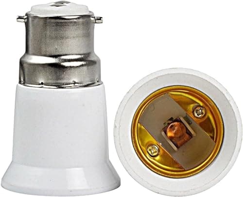 Image of SquarezhenBo B22 to E27 Socket Converter, Socket Adapter, Bayonet to Screw Edison, BC to ES Lamp Base Adapter for LED Bulbs and Incandescent Bulbs and CFL Bulbs Lamp Bases Shades[Energy Class A]