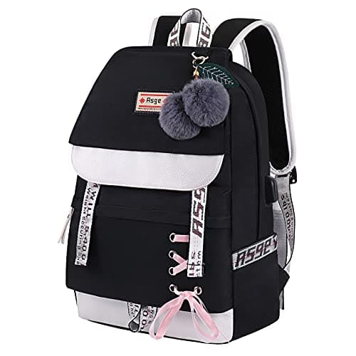 Image of Asge Girls Backpack School Bags for Girls Nylon Waterproof College Rucksack Fashion Casual Daypack Women Bookbag Boys Schoolbag Teenagers Durable Unisex Student Backpacks
