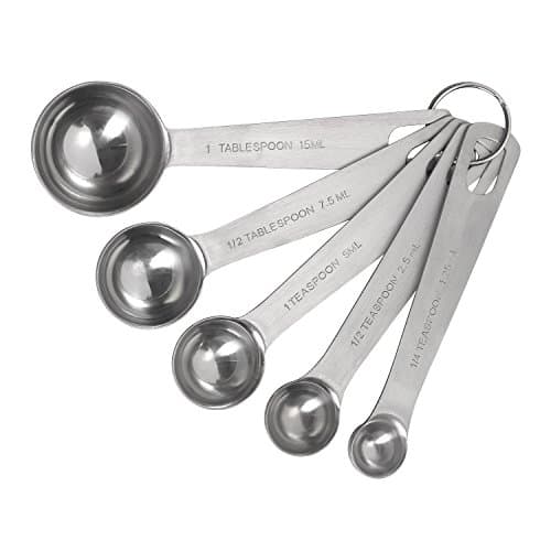 Image of Tala Stainless Steel Measuring Spoons, 5 Piece Set for Measuring Dry and Liquids with Clear and Easy to Read makring on Each Spoon to Know The measurment
