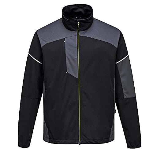 Image of Portwest PW3 Flex Shell Jacket, Size: XXXL, Colour: Black/Zoom Grey, T620BZRXXXL