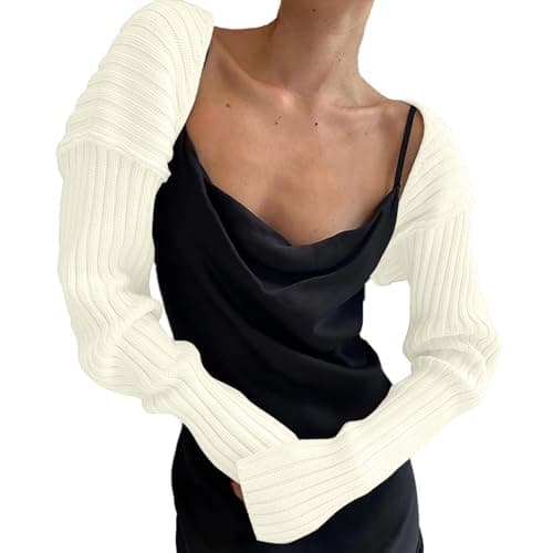 Image of Generisch Cardigan Women's Cardigan Men's Pullover Women Knitted Crochet Long Sleeve Crop Top Cardigan Contrast Colour Cut Pullover, White, XXL