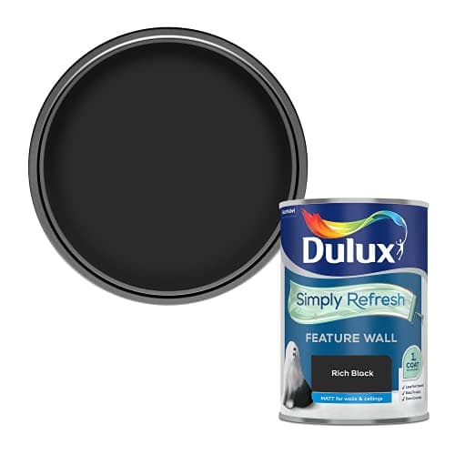 Image of Dulux Simply Refresh Feature Wall Matt Emulsion Paint - Rich Black - 1.25L 5569122