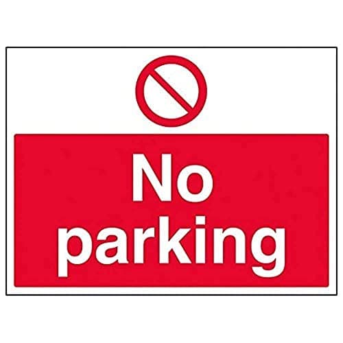 Image of V Safety No Parking Sign - Landscape - 400mm x 300mm - 2mm Rigid Plastic