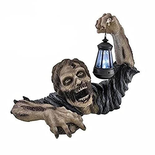 Image of Rvtkak Zombie Gnome Gothic Garden Statues Garden Statue With Solar Light Walking Dead Zombie For Halloween Haunted House Patio Yard Lawn Decoration
