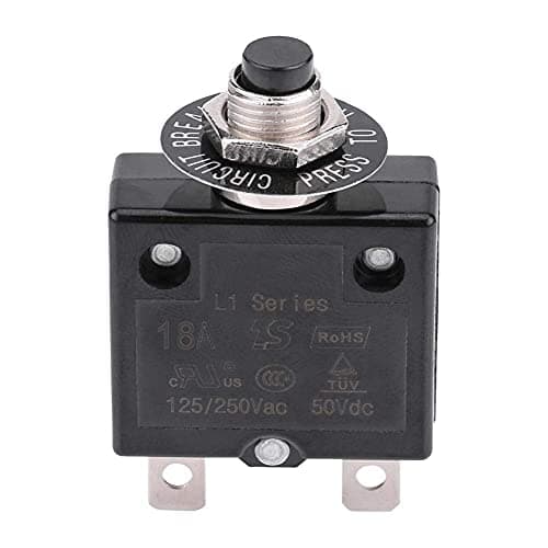 Image of Aramox 5A/8A/10A/15A/18A / 20 A / 30 A Thermal Switch Reset, Current Overload Device Circuit Breaker Manual Reset Circuit Breaker Overcurrent Protector(18A)