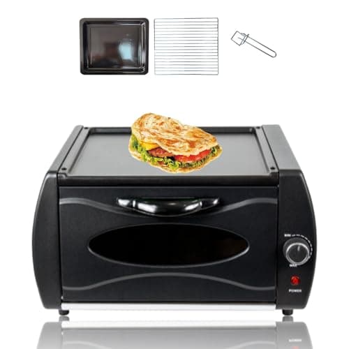 Image of Tandoor Oven with Disk Clamp - 12L Mini Pizza Oven for Takeaway Kitchen Appliance and Temperature Control/Visual Glass/Hot Top Plate, Bread Maker for Naan, Chapati Roti, Lahmacun, Manakish
