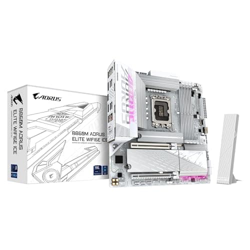 Image of GIGABYTE B860M AORUS Elite WIFI6E ICE Intel Core Ultra (Series 2) LGA 1851 Motherboard, mATX, DDR5, 3X M.2, PCIe 5.0, USB-C, WIFI6E, 2.5GbE LAN, EZ-Latch