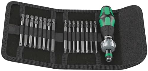 Image of Wera Kraftform Kompakt 60 Ratchet screwdriver & Bit Set, 17pc, 05051040001