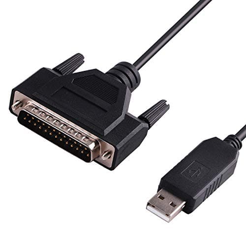 Image of Green-utech 6FT USB RS232 to DB25 Serial Cable for Fanuc CNC DNCLINK Configuration Copy Setting,Compatible for Windows,Linux,MAC OS,FT232RL Chip Inside