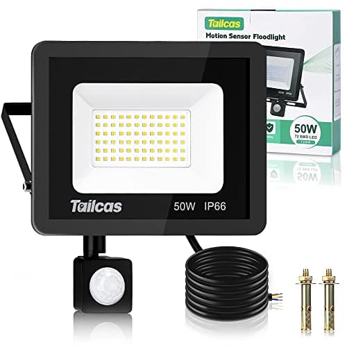 Image of Security Lights Outdoor Motion Sensor, 50W 4500LM Outside Security Light with PIR Sensor, IP66 Waterproof Flood Lights Outdoor Mains Powered, Ultra Thin Wall Lights for Garden,Yard,Doorways, Garage