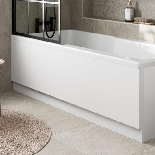 Image of Baystone 1700 Side Front Bath Panel 20mm Acrylic Modern Panels for Bathroom Straight Baths Bathtub Soaking Tubs Smooth Easy Cut, White
