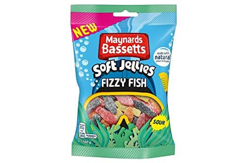 Image of Maynards Bassetts Fizzy Fish Soft Jellies, 160g