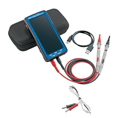 Image of Draper LCD Large Touch Screen Digital Multimeter Tester - 16232 - Auto Ranging AC/DC Voltage, Current, Resistance, Continuity, Capacitance, Frequency, Temperature, Diode