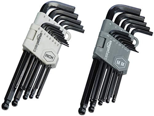 Image of Amazon Basics Hex Key/Allen Wrench Set with Ball End - 26 Piece