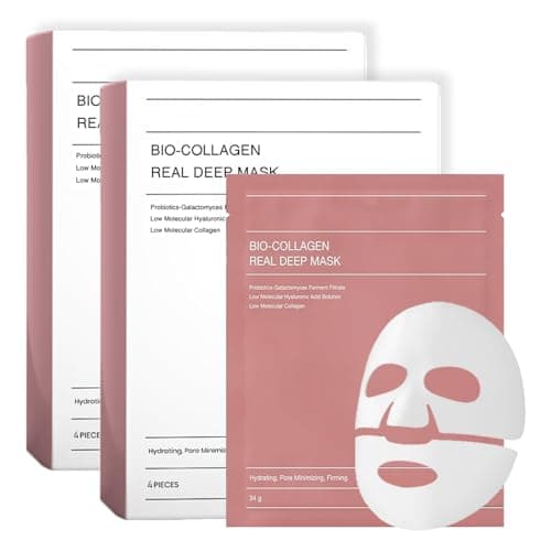 Image of Collagen Face Mask, ChicNana Bio Collagen Mask, Overnight Face Masks Skincare, Real Deep Masks Hydration, Reduce Wrinkles Korean Skin Care (8 sheets)