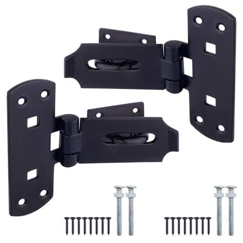 Image of EAI Hasp and Staple Lockable Heavy Duty 150mm 6 Inch Vertical Pattern with Fixing Bolts and Screws - Black - Pack of 2