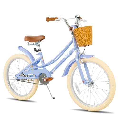 Image of STITCH JOYSTAR 20 inch Kids Bike for 7-10 Years Girls, 20 inch Girls Bike with Kickstand & Basket, Kids' Bicycle Purple…