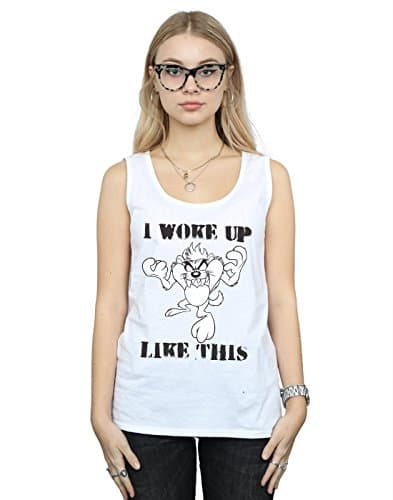 Image of LOONEY TUNES Women's Taz I Woke Up Like This Vest Large White