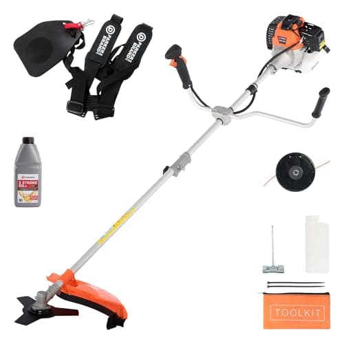 Image of 52cc Petrol Garden Brush Cutter, Grass Trimmer + Oil