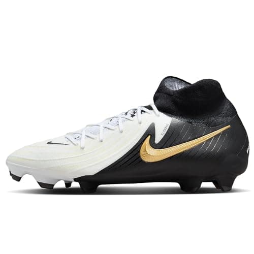 Image of Nike Phantom Luna II Academy Fg/Mg Football Shoe White/Black/MTLC Gold Coin 10